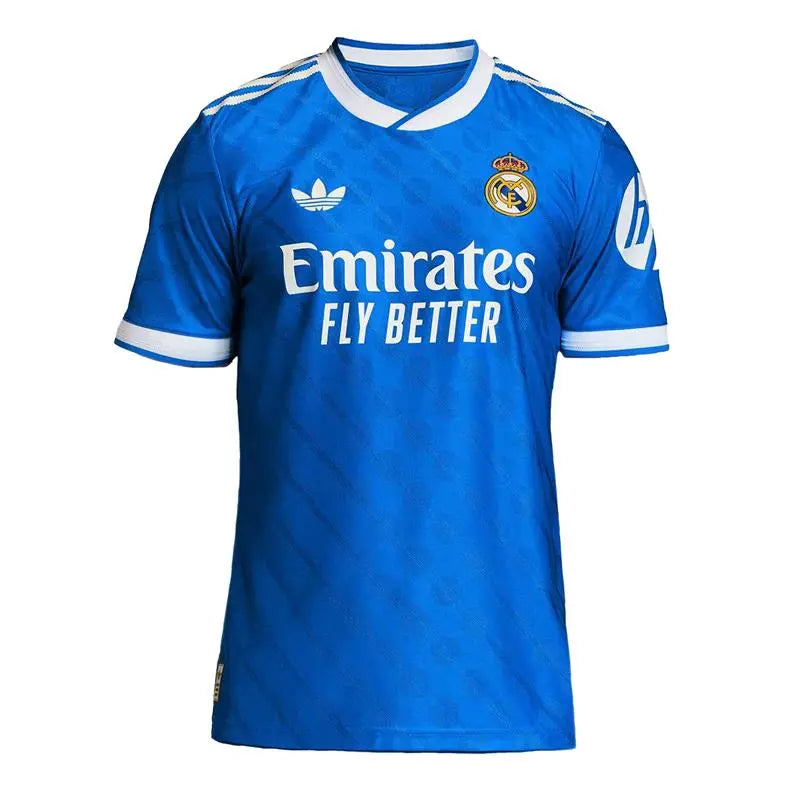 real madrid dress shirt Real Madrid Mens Third Authentic Jersey 25/26 Blue