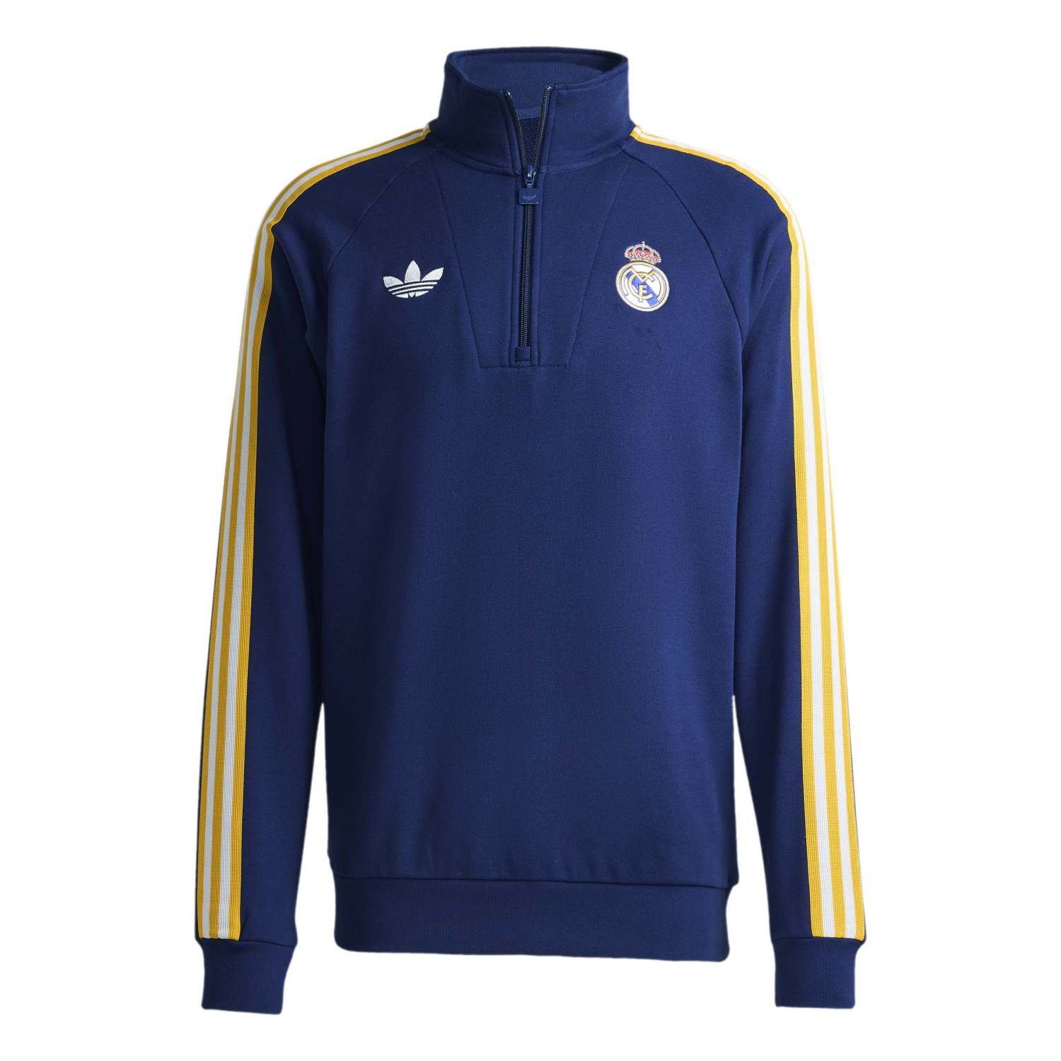 adidas レアル・マドリード　ハーフジップ　サッカーウェア　ネイビー　XO Mens Half-Zip Sweatshirt adidas Originals 25/26 Navy Blue – The