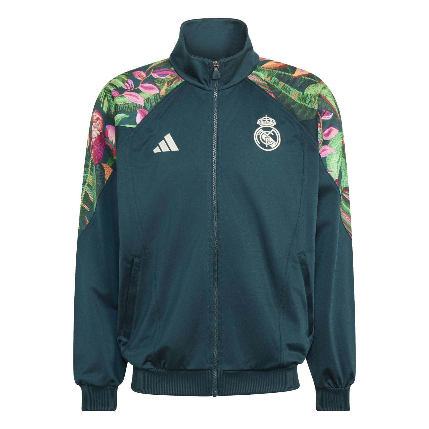 Mens adidas x FARM Rio Tracktop 26/27 Green – Official Real Madrid