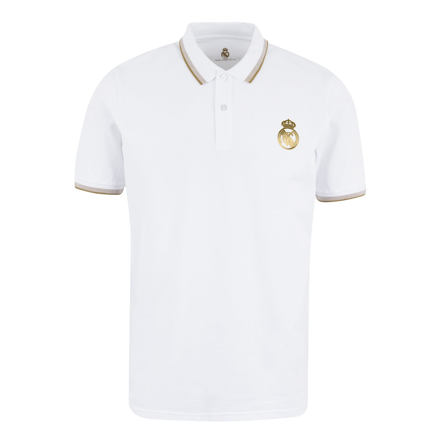 Mens White & Gold Polo – Official Real Madrid Store