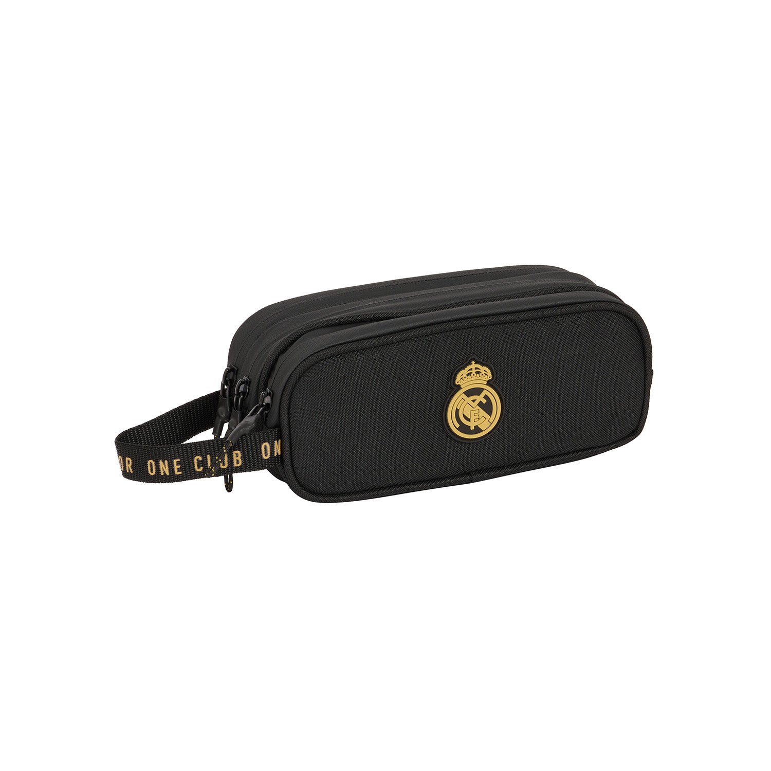 Triple Pencil Case Black/Mustard Real Madrid – Official Real
