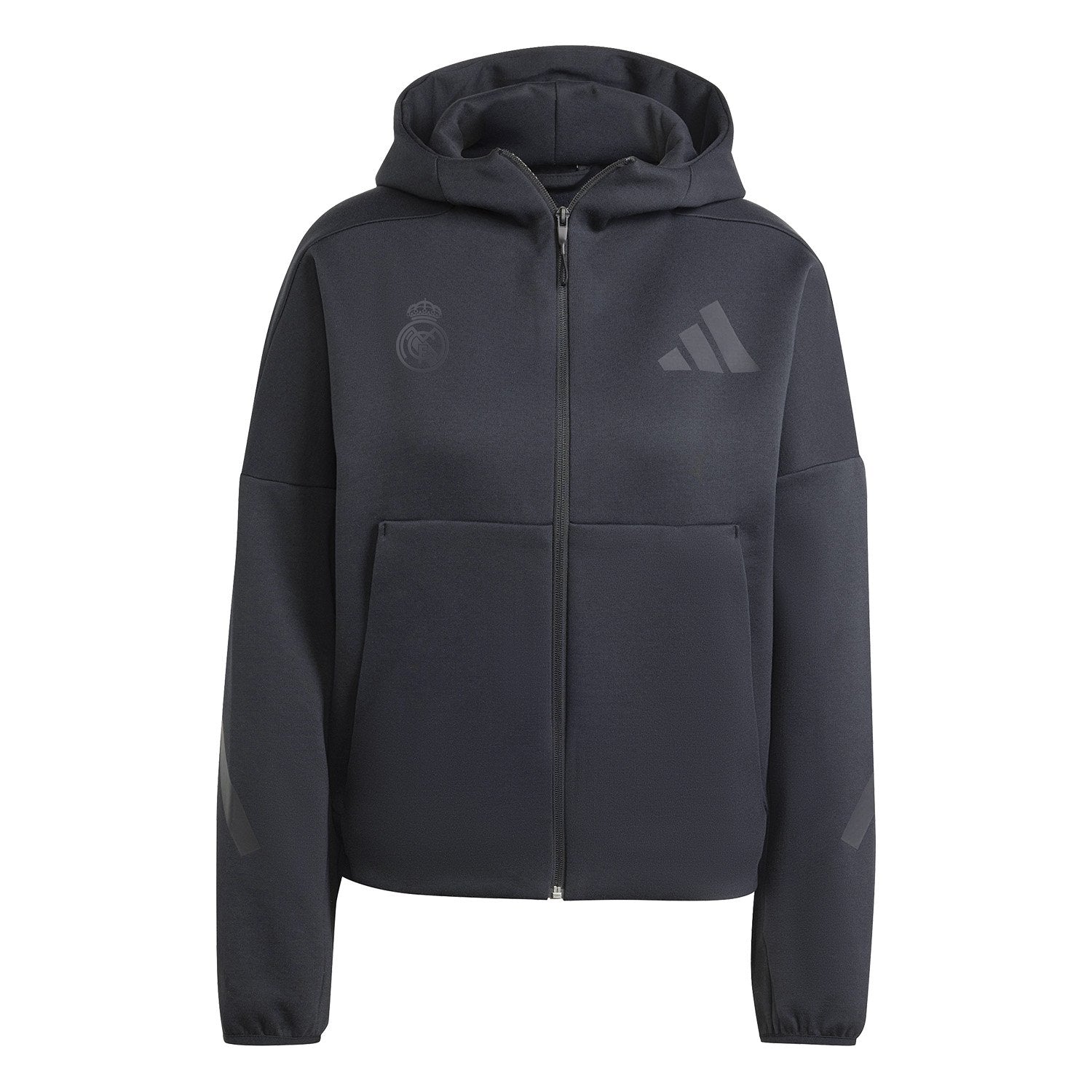 Womens adidas Real Urban Full Zip Hoodie Black – Real Madrid