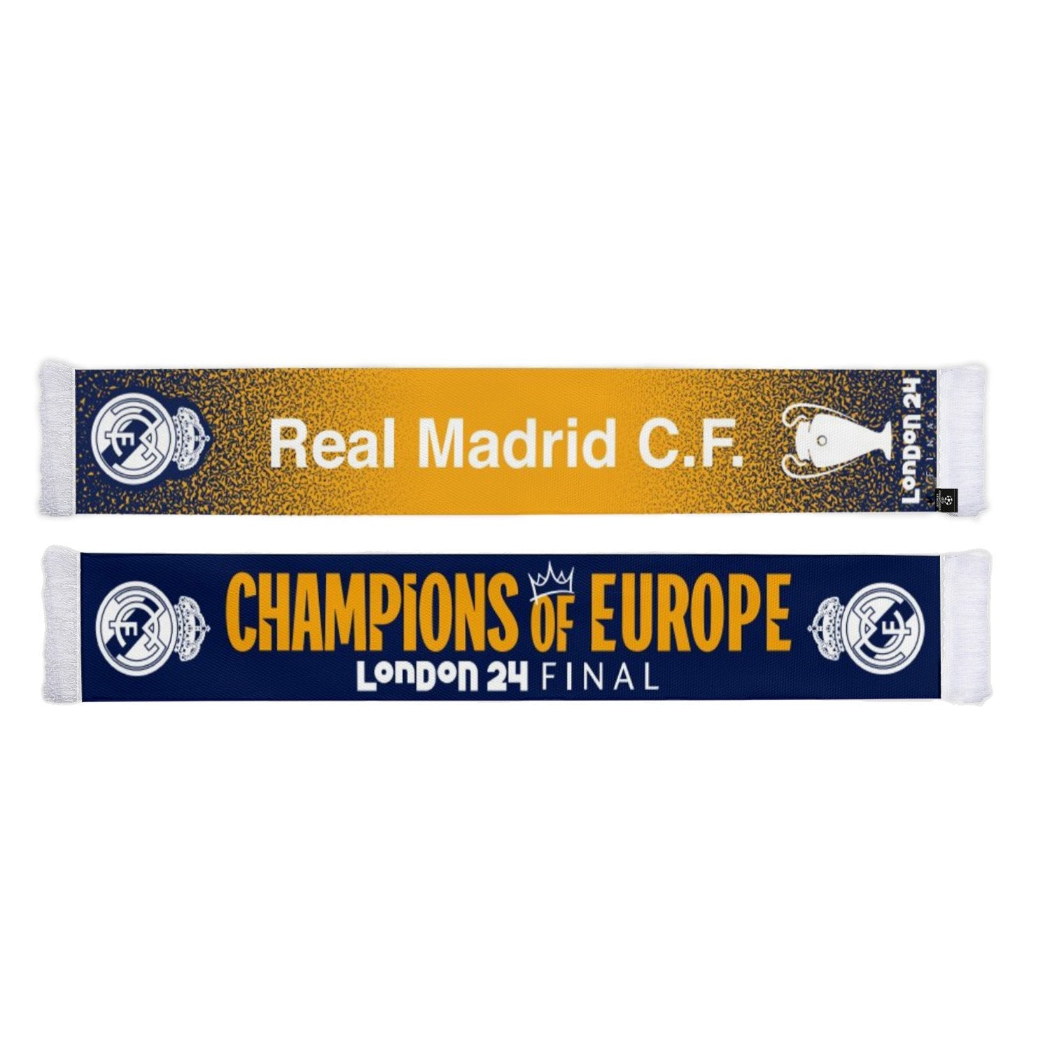 UCL Champions 15 Scarf Navy/Orange – Official Real Madrid Store