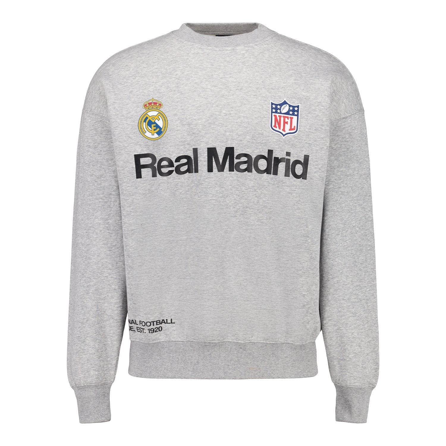 Mens Real Madrid x NFL Crew Sweatshirt Grey – Official Real Madrid