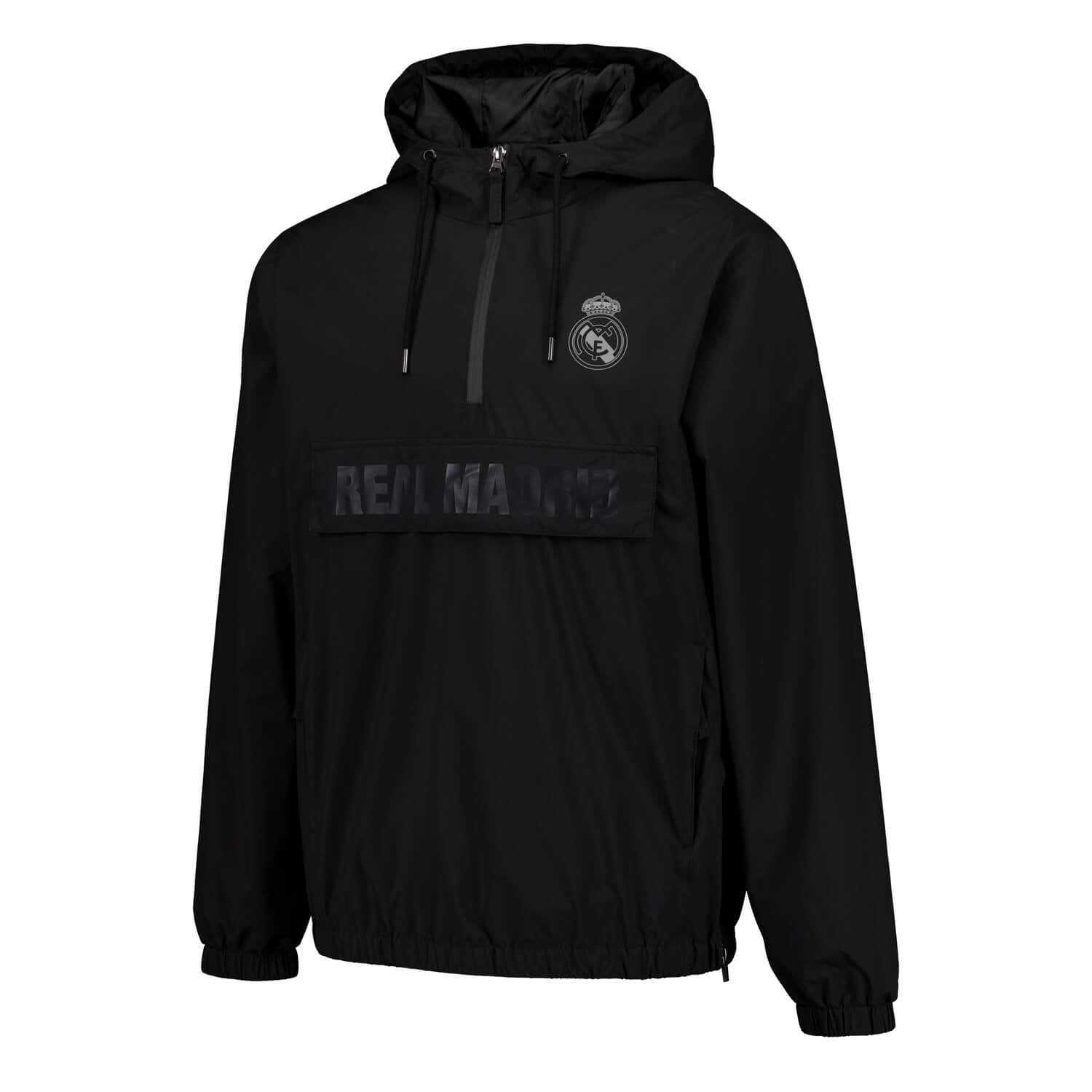 Mens Outerwear Hooded Hooded Windbreaker Black Real Madrid