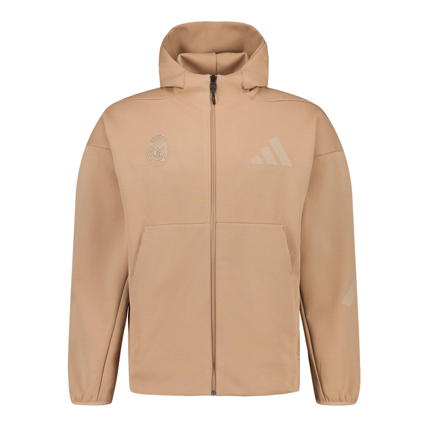 Mens Adidas Real Urban Full Zip Hoodie Beige – Official Real