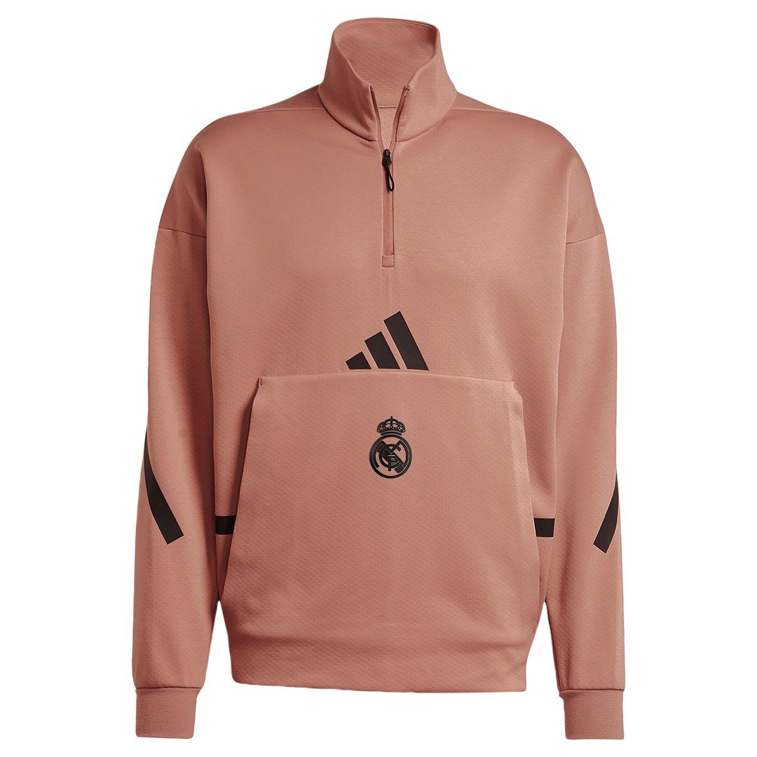 Mens adidas Real Urban Half Zip Hoodie Brown – Official Real