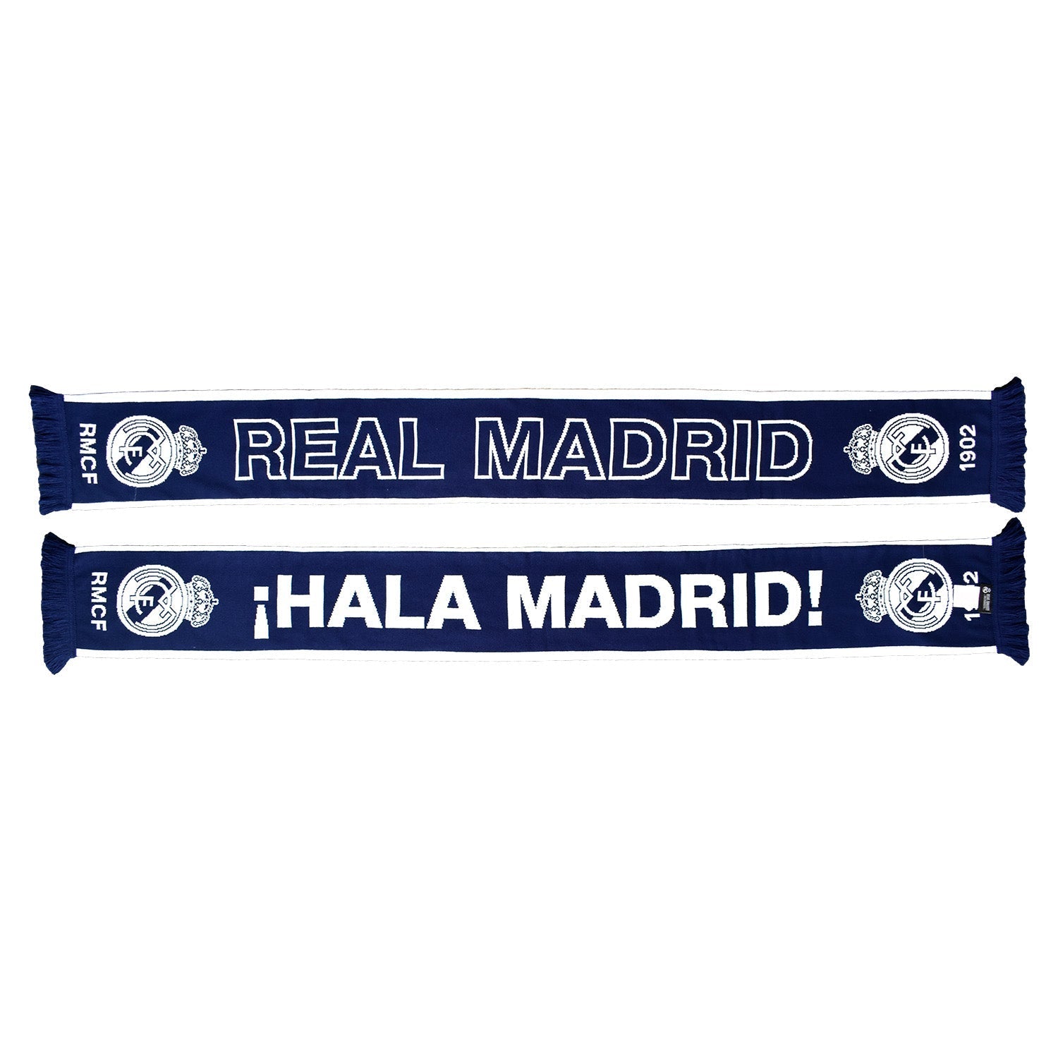 REAL MADRID サポーター用スカーフ 2色セット Real Madrid Double Sided Hala Madrid Scarf-Black/Blue/White