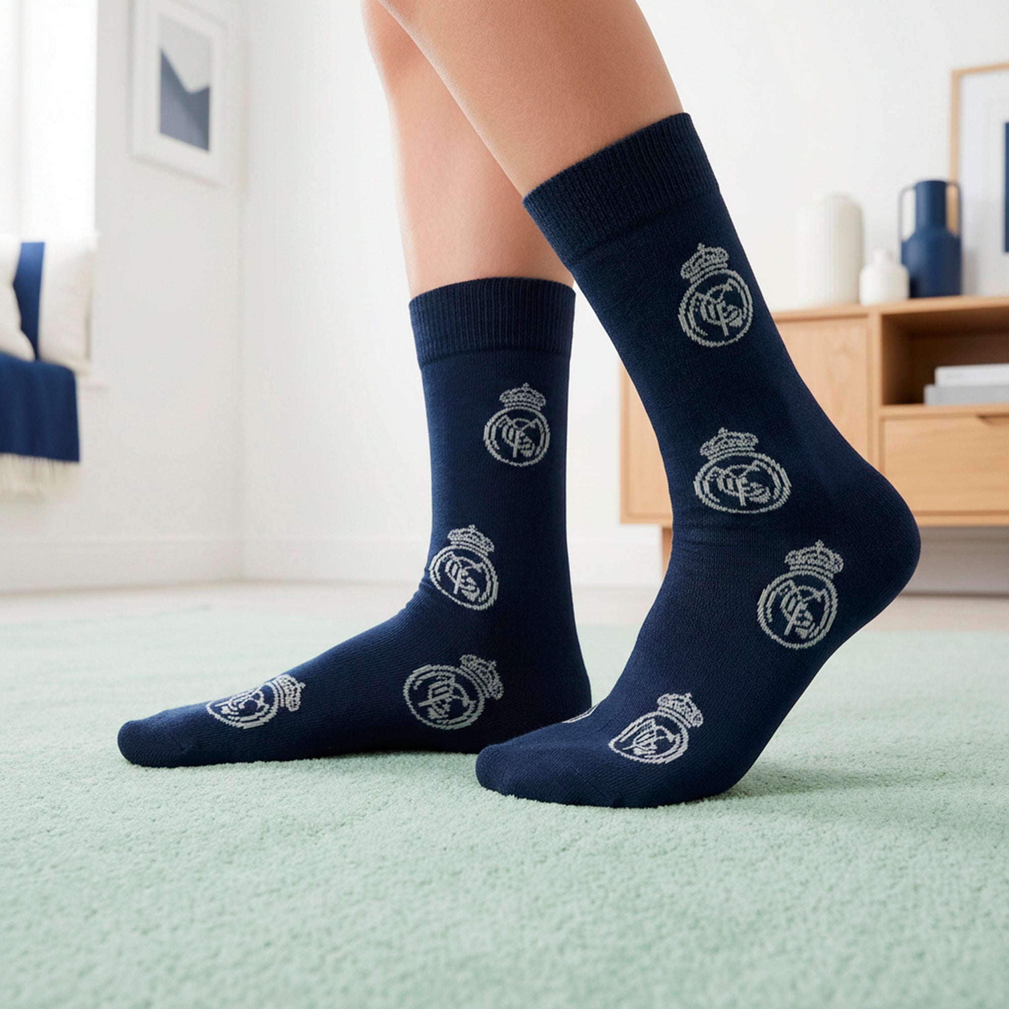 Long Youth Navy Socks