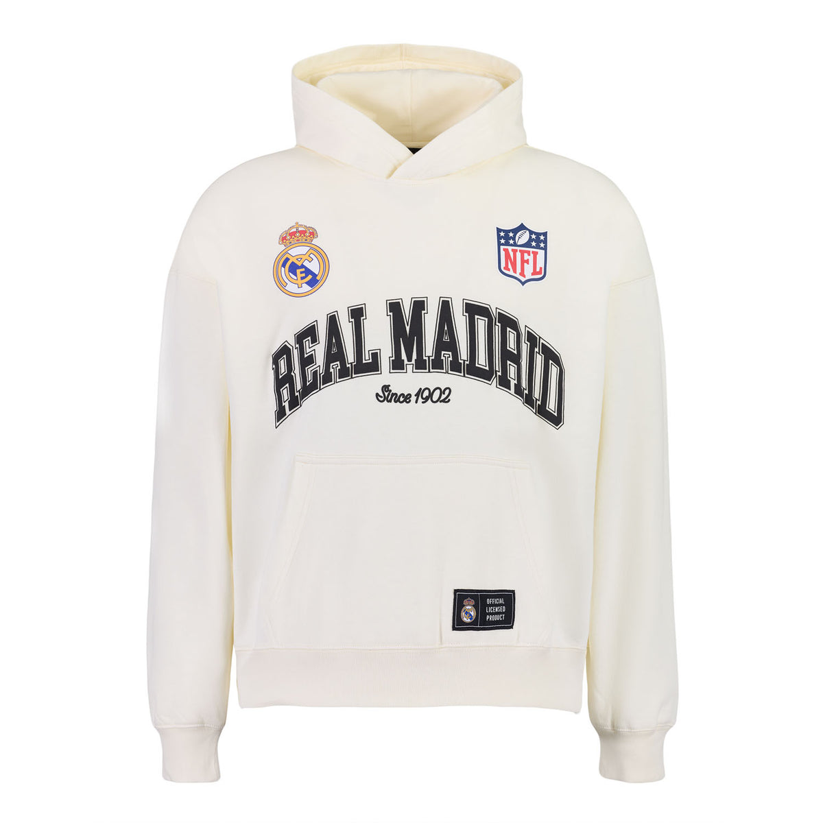 Sweat à Capuche Homme Real Madrid x NFL Football Américain Beige