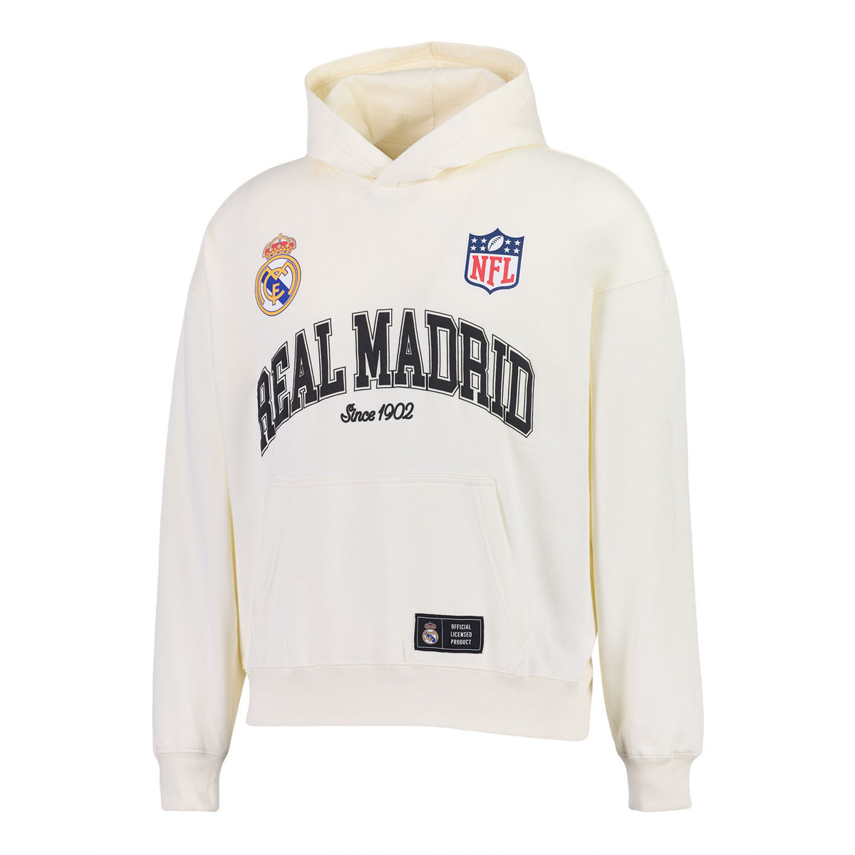 Sweat à Capuche Homme Real Madrid x NFL Football Américain Beige