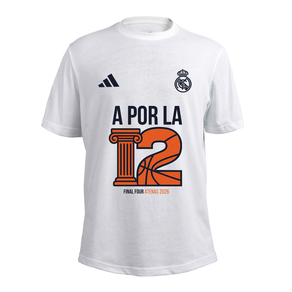 adidas Men's Basketball A Por la 12 White T-Shirt