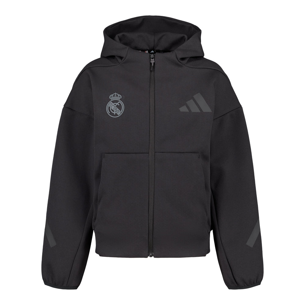 Kids adidas Real Urban Full Zip Hoodie Black/ Black