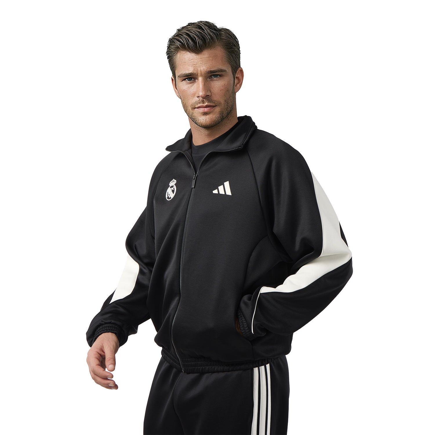Mens adidas Stadium Tracksuit Jacket Black – The Official Real