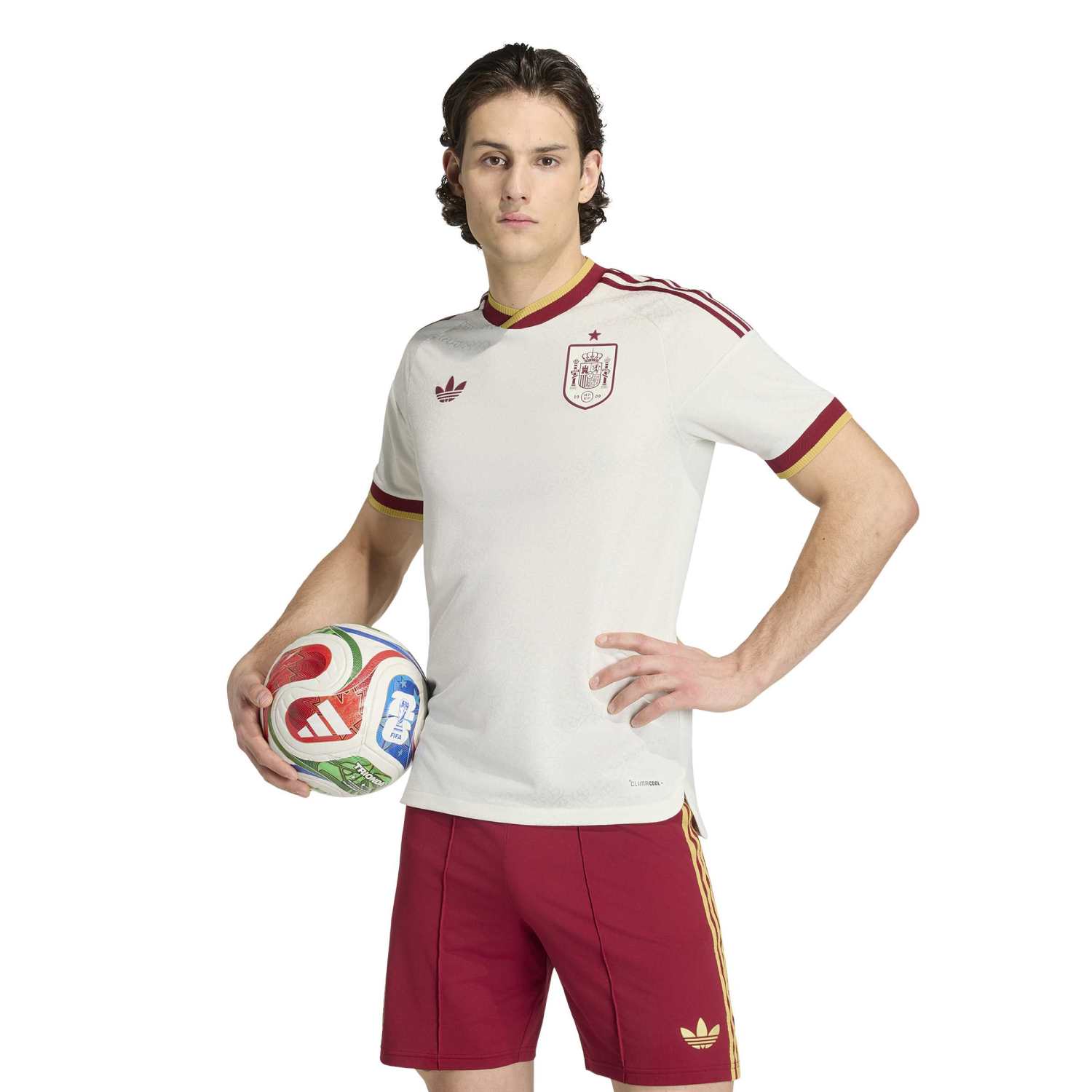 Maillot Authentic Espagne Homme Extérieur Coupe du Monde 2026 Blanc