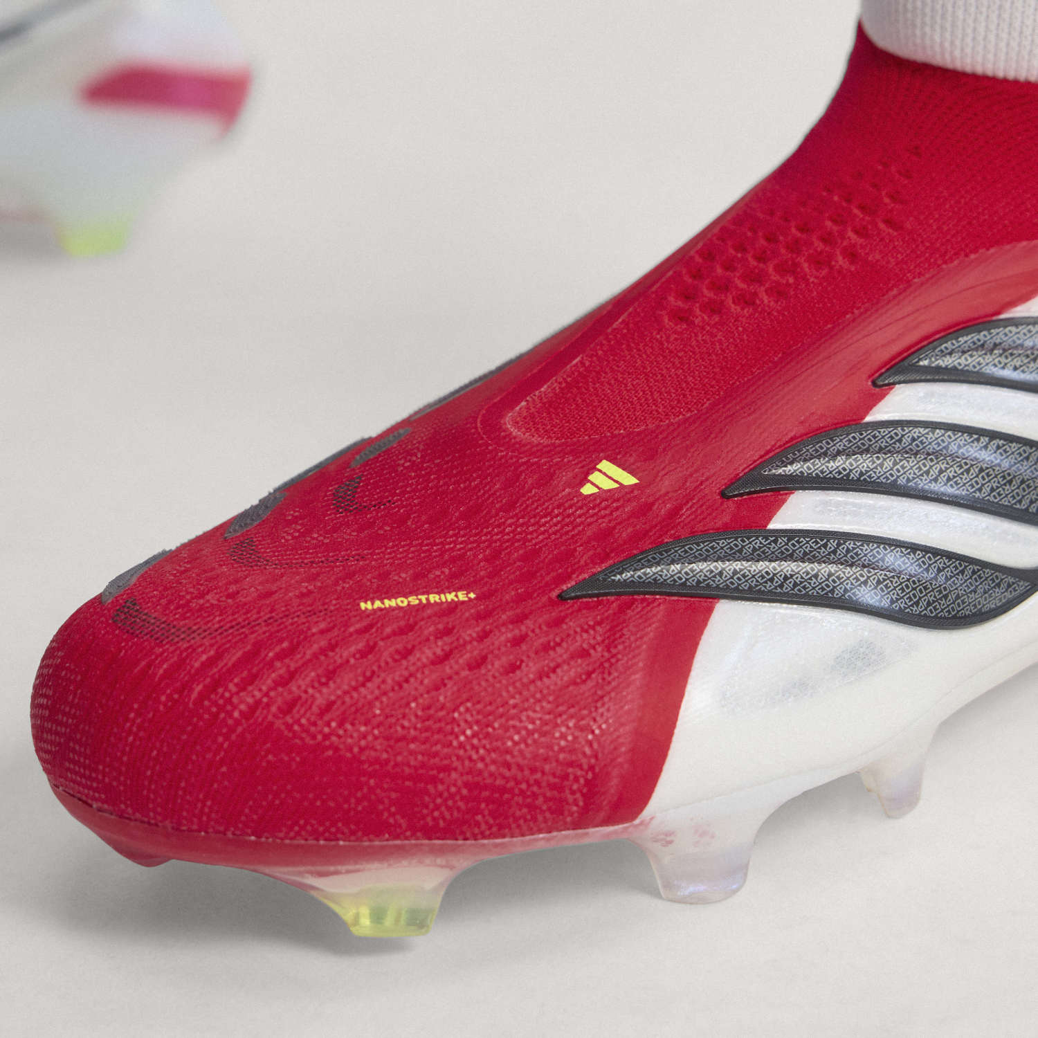 adidas PREDATOR ELITE Laceless Firm Ground Soccer Cleats - Unisex - Lucid Red / Core Black / Cloud White