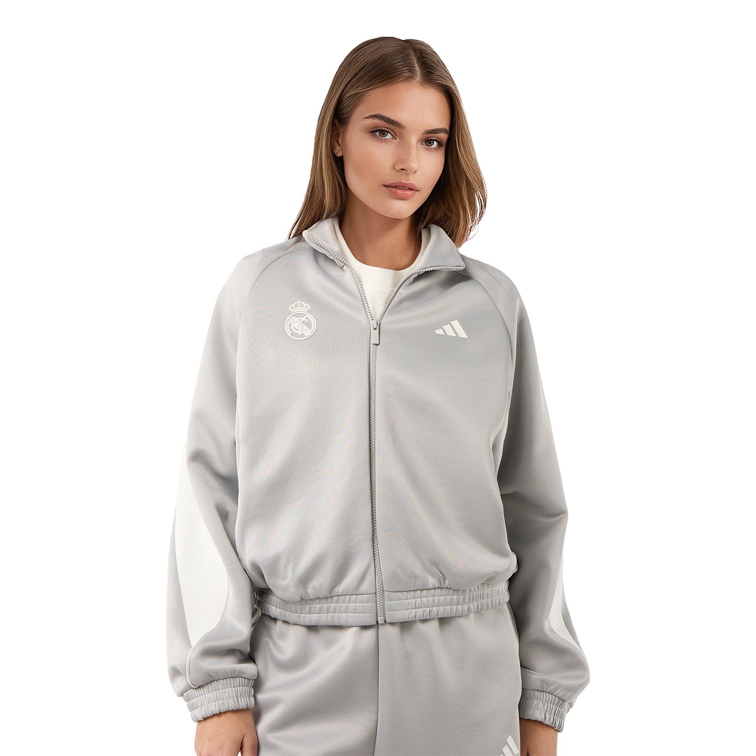 Womens adidas Stadium Tracksuit Jacket Grey – Official Real Madrid