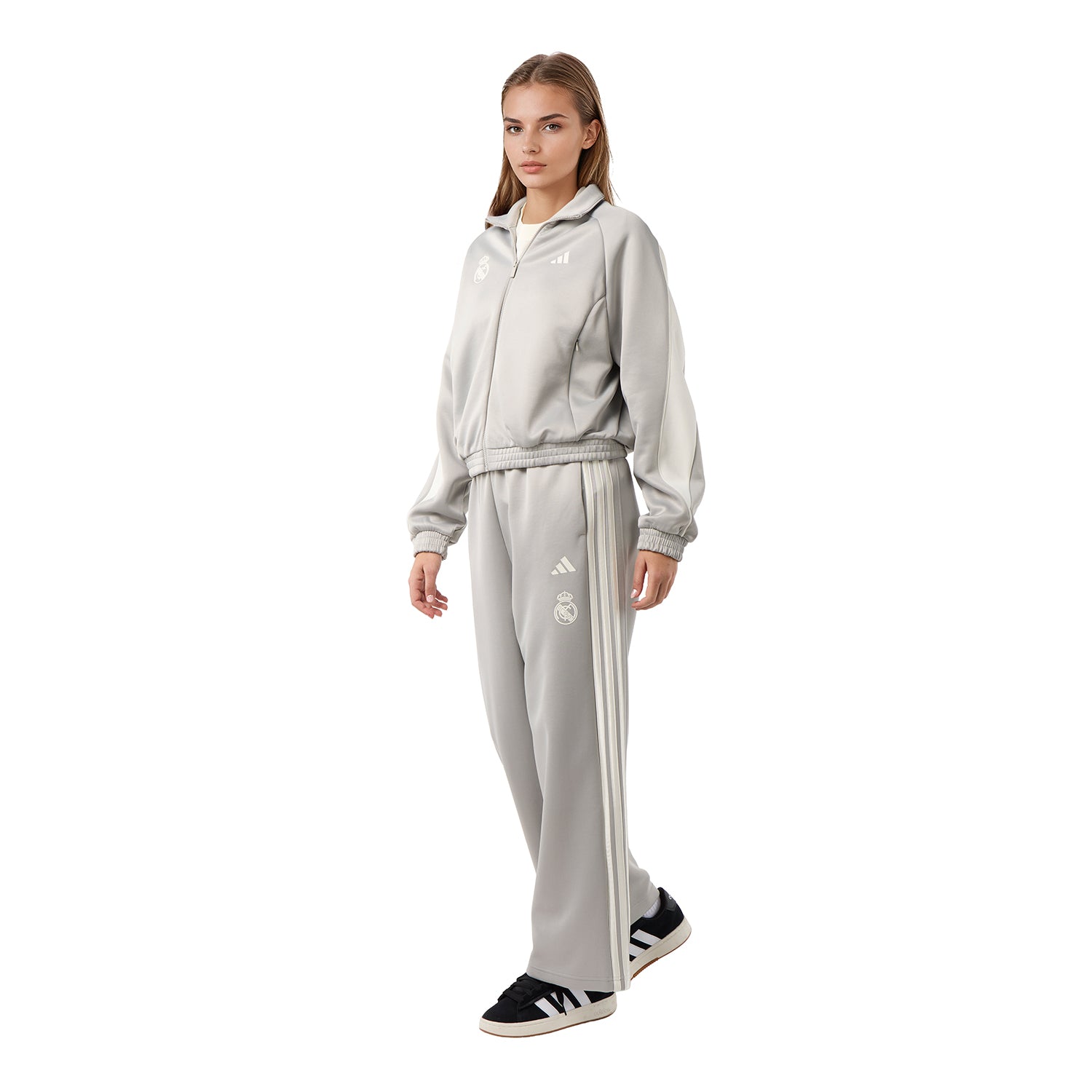 Womens adidas Stadium Tracksuit Jacket Grey – Official Real Madrid