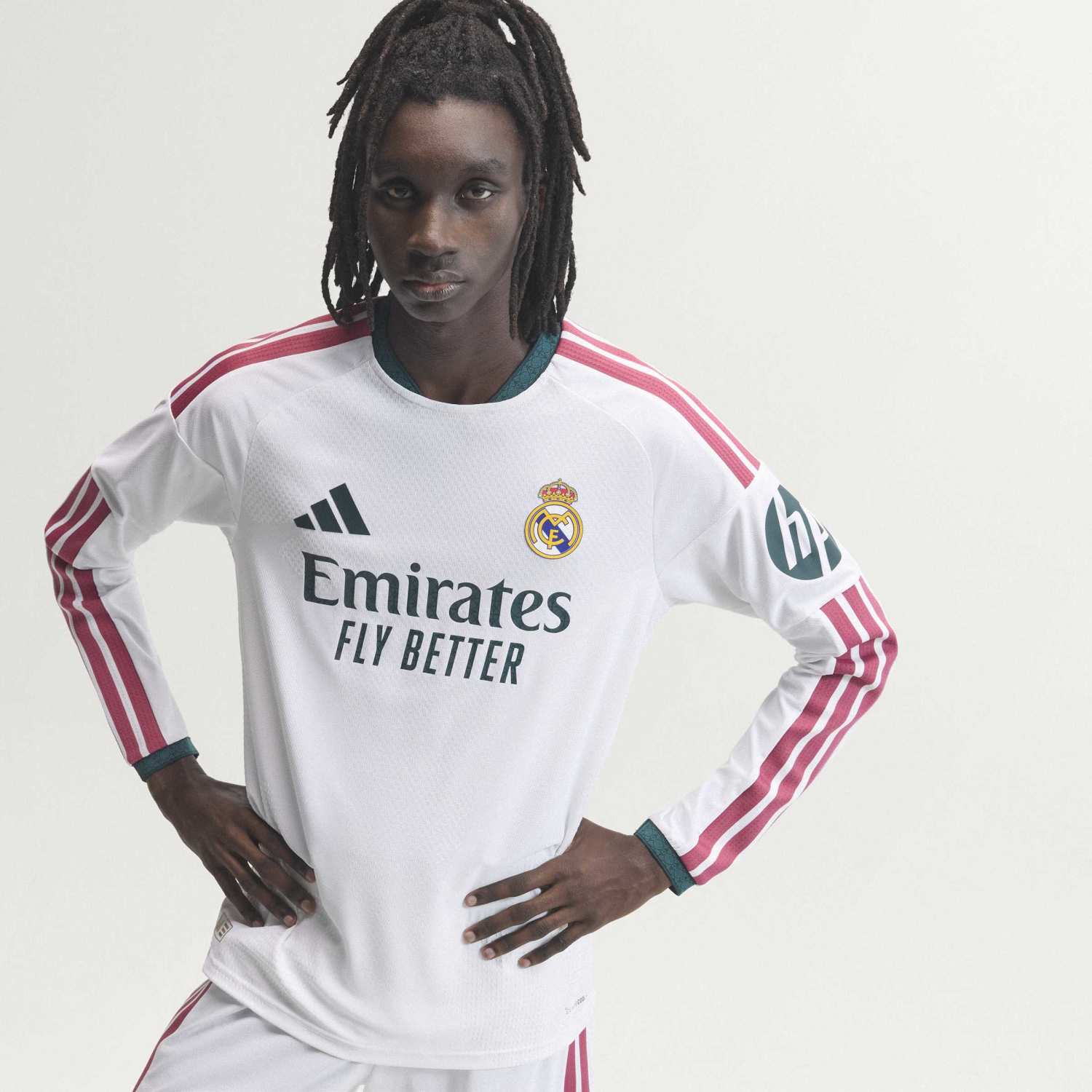 Mens Home Authentic Long Sleeve Jersey 26/27 White – Official Real
