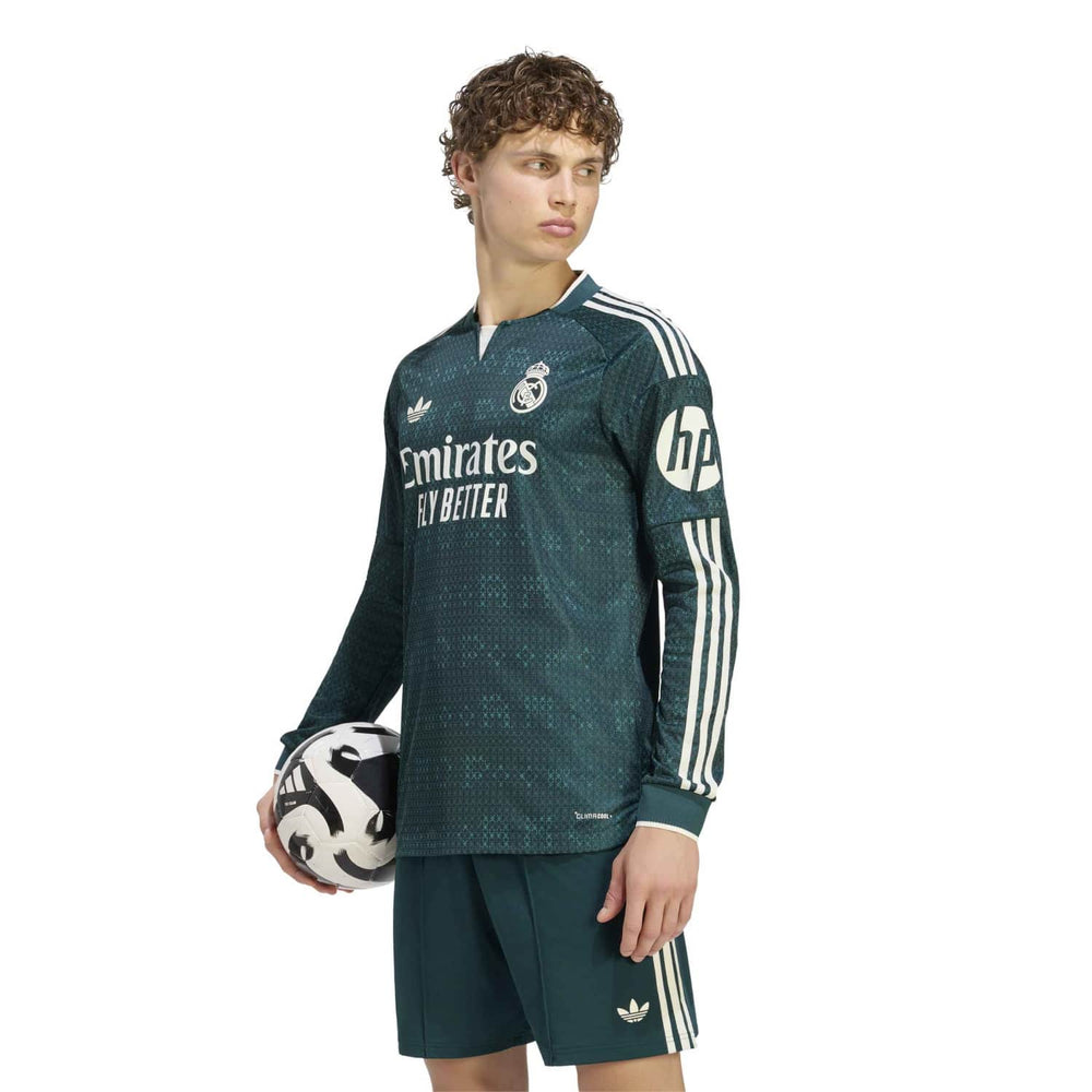 Mens Away Authentic Jersey Long Sleeve Green 26/27