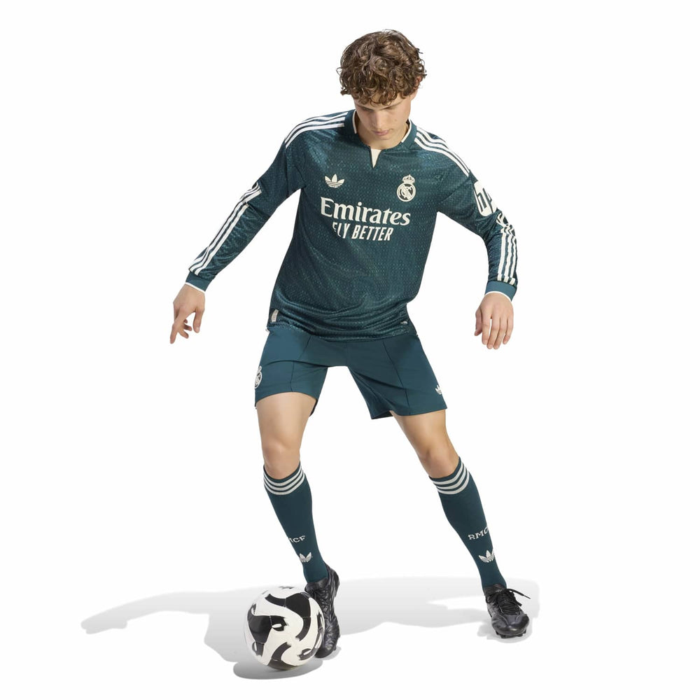 Mens Away Authentic Jersey Long Sleeve Green 26/27