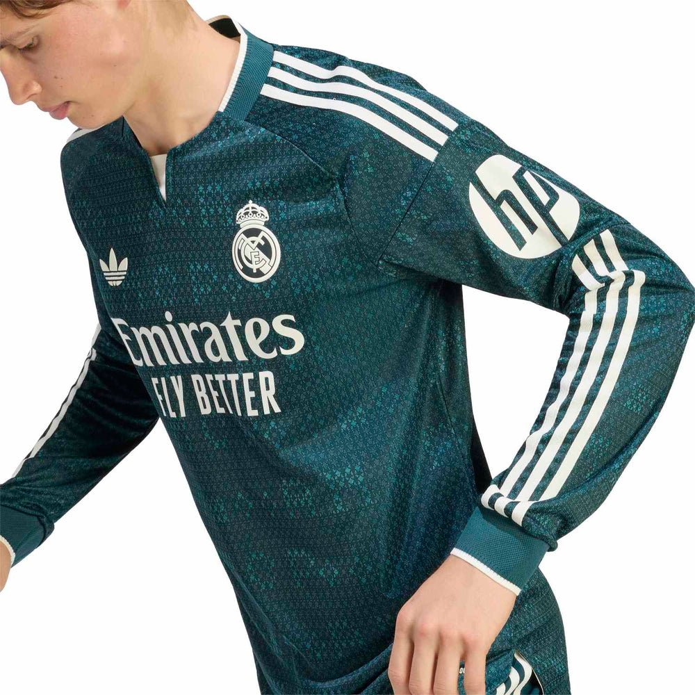 Mens Away Authentic Jersey Long Sleeve Green 26/27