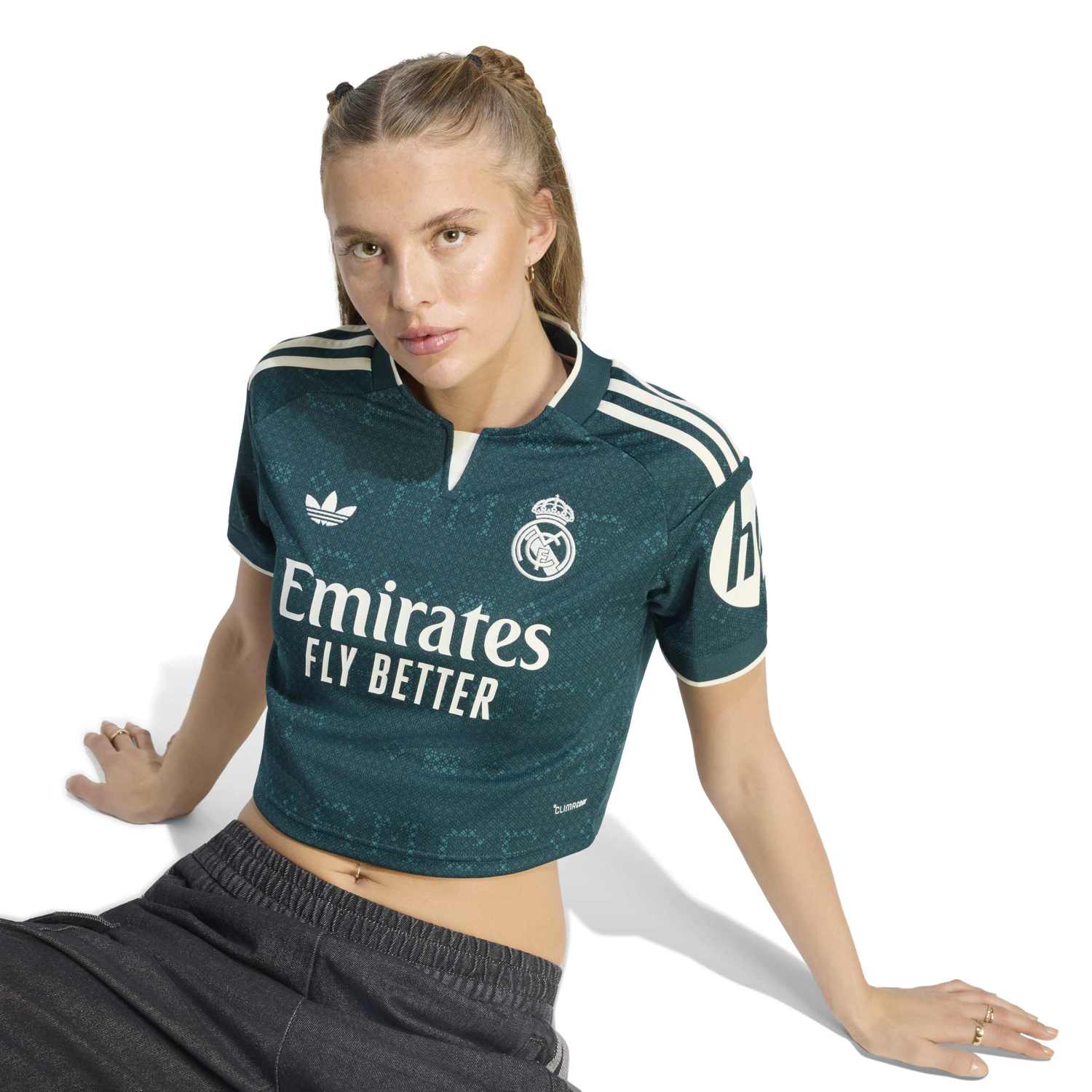 Camiseta Cropped Mujer Segunda Equipación Verde 26/27