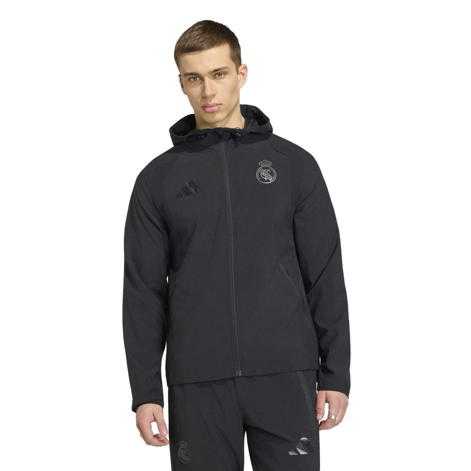 Mens adidas Tiro Travel 25/26 Black Jacket – Real Madrid Europe Store