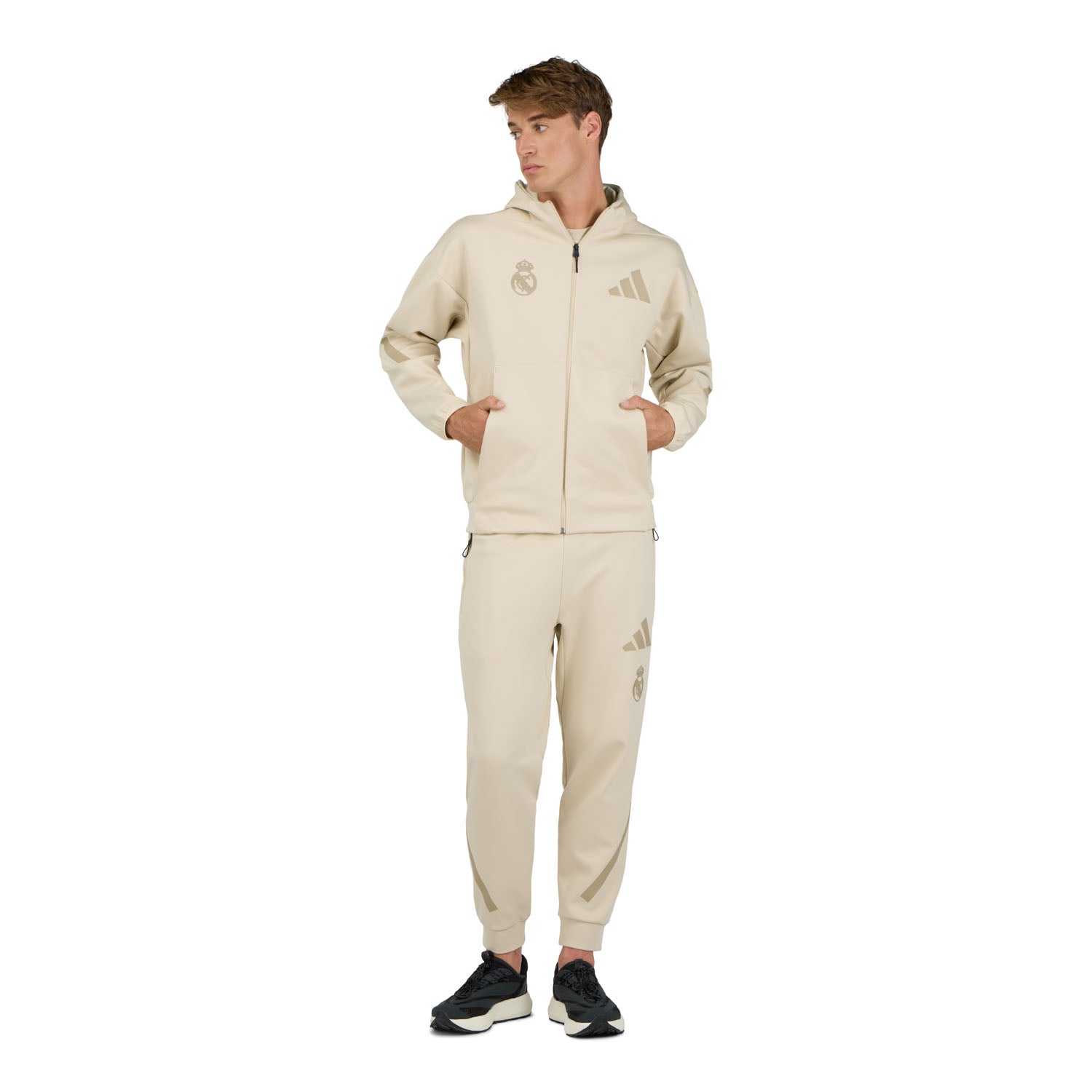 Mens adidas Real Urban Z.N.E. Full Zip Hoodie Beige – Official