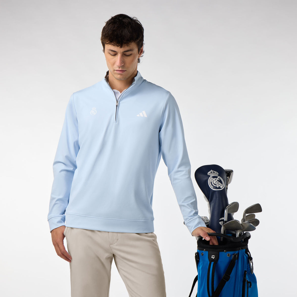 Sweat Quarter Zip Hommes adidas Golf Ultimate365 Bleu
