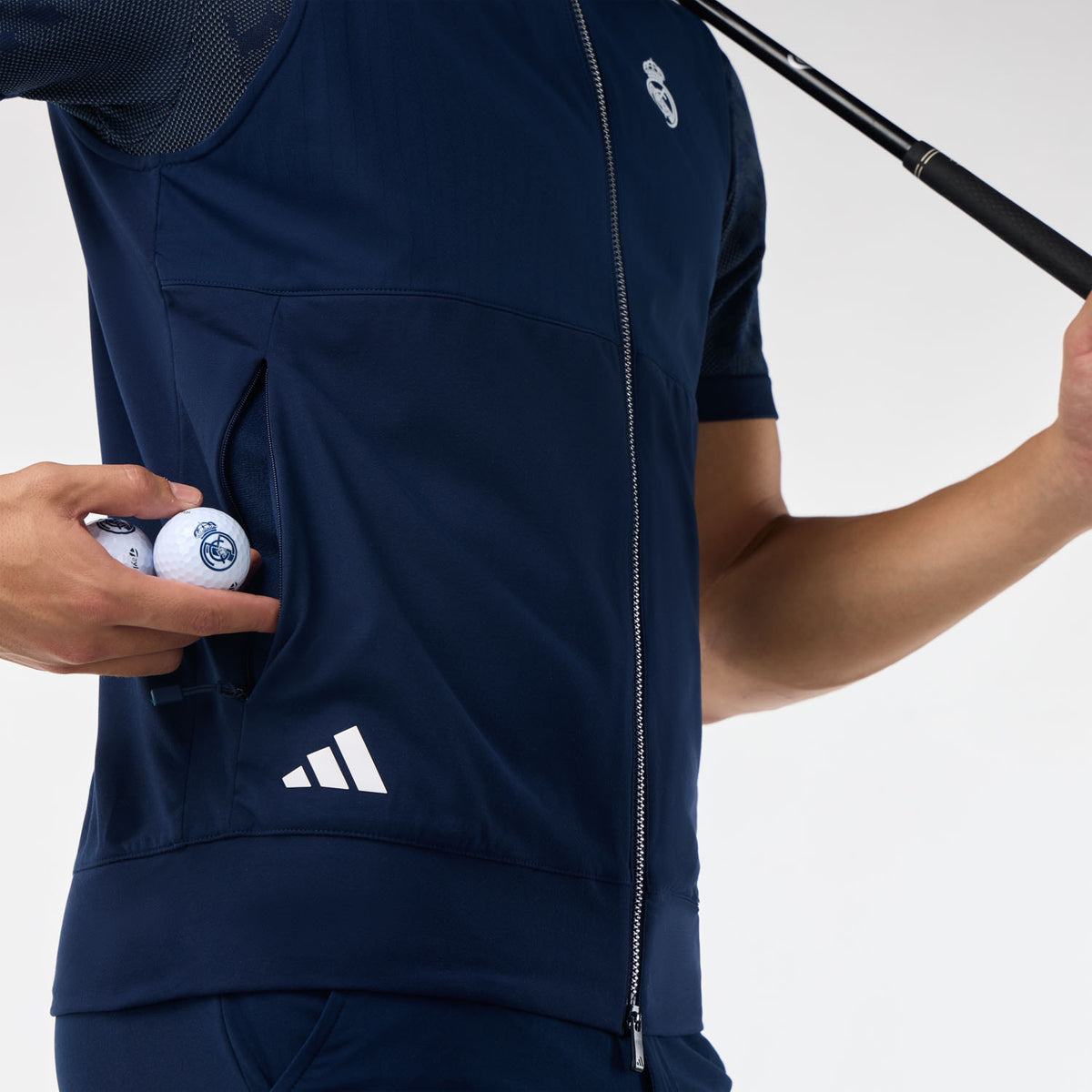 Mens adidas Golf Ultimate365 Tour Zip Vest Navy