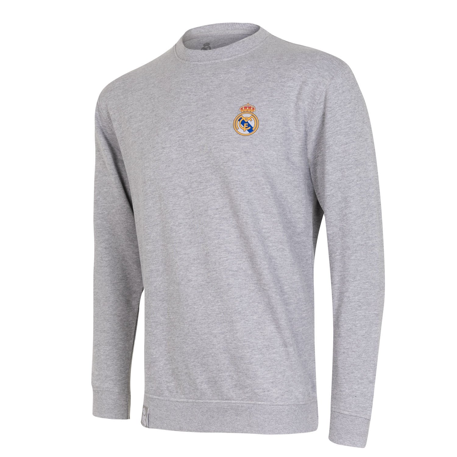 Mens Essentials Color Crest Crew Light Grey