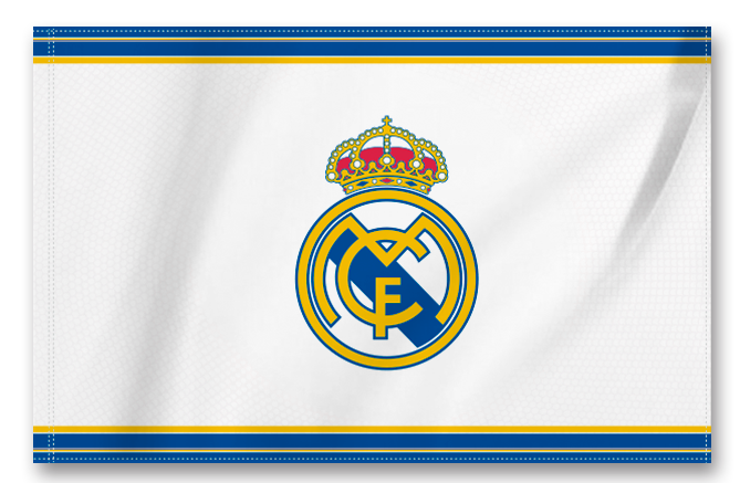 Real Madrid Crest Flag Large - White/Blue