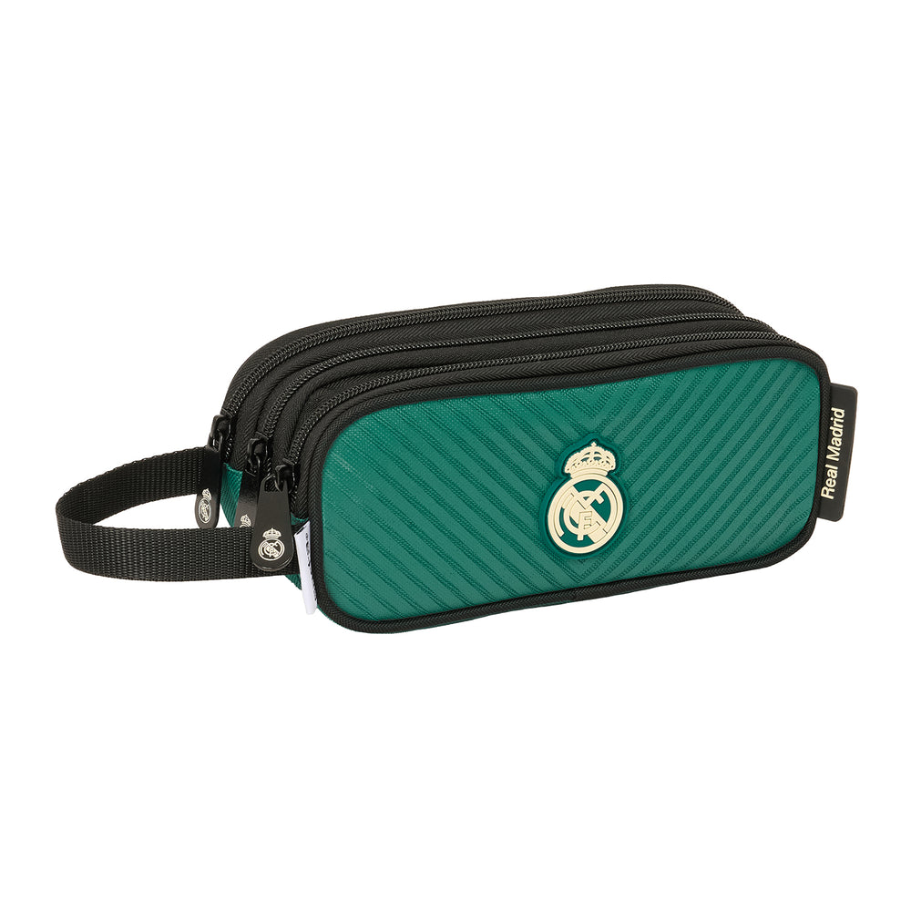 Triple Pencil Case Green Real Madrid
