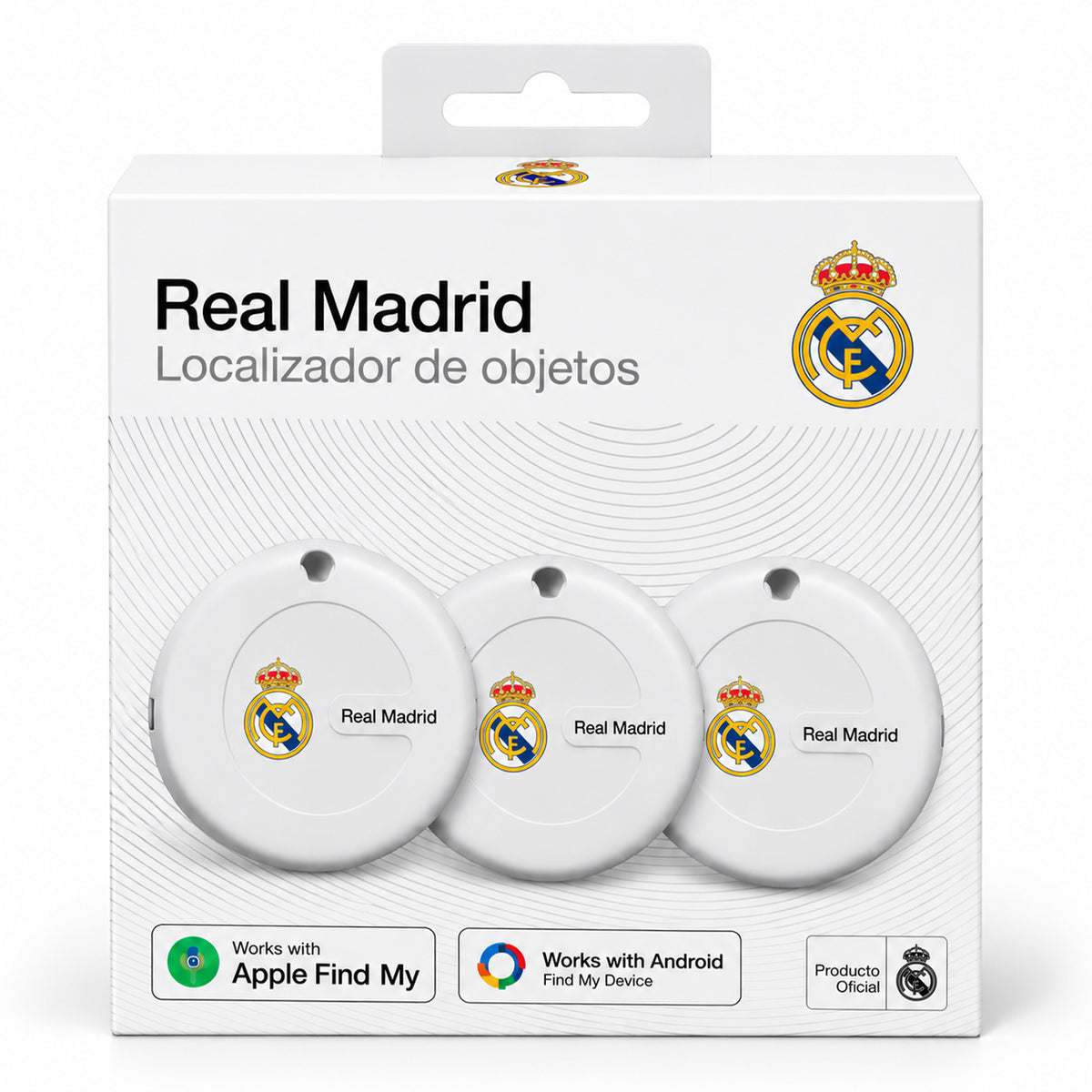 Real Madrid Luggage Tracker 3-Pack White