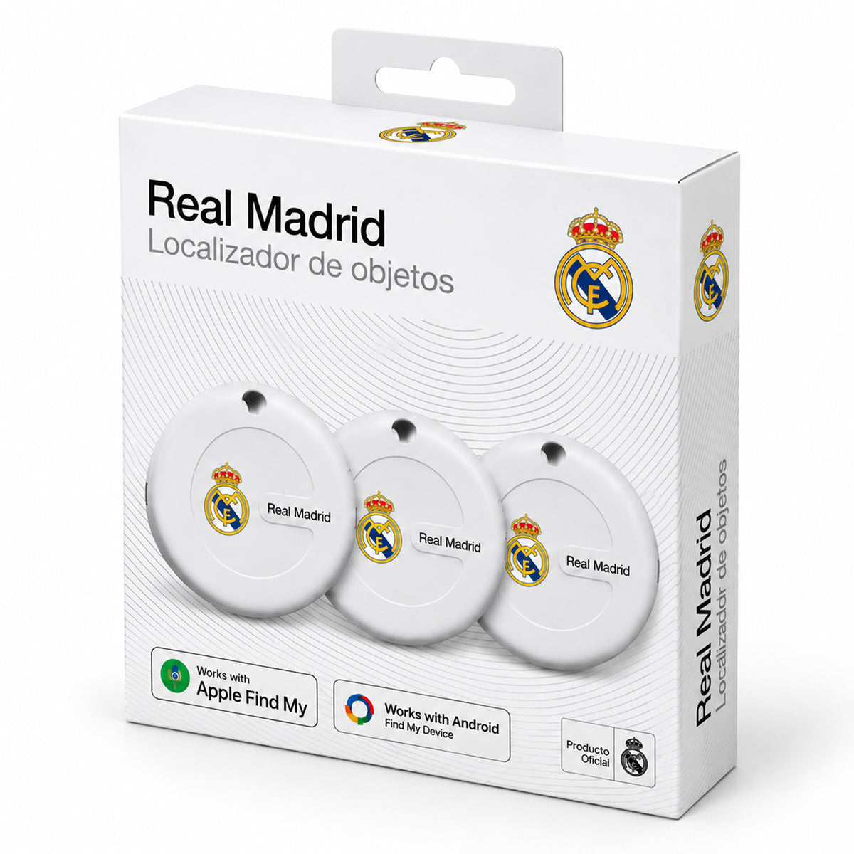 Real Madrid Luggage Tracker 3-Pack White