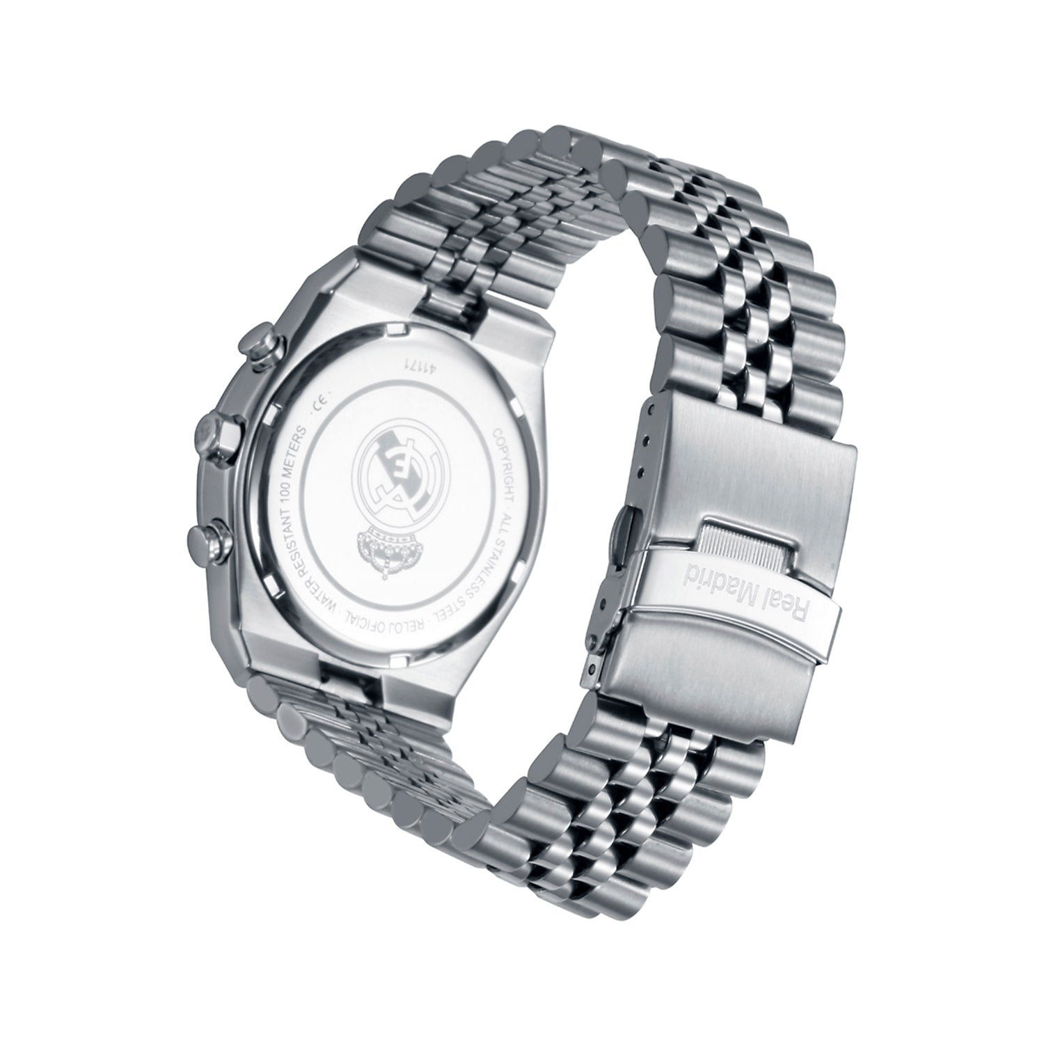 Men’s Silver Steel Watch White/Blue Dial