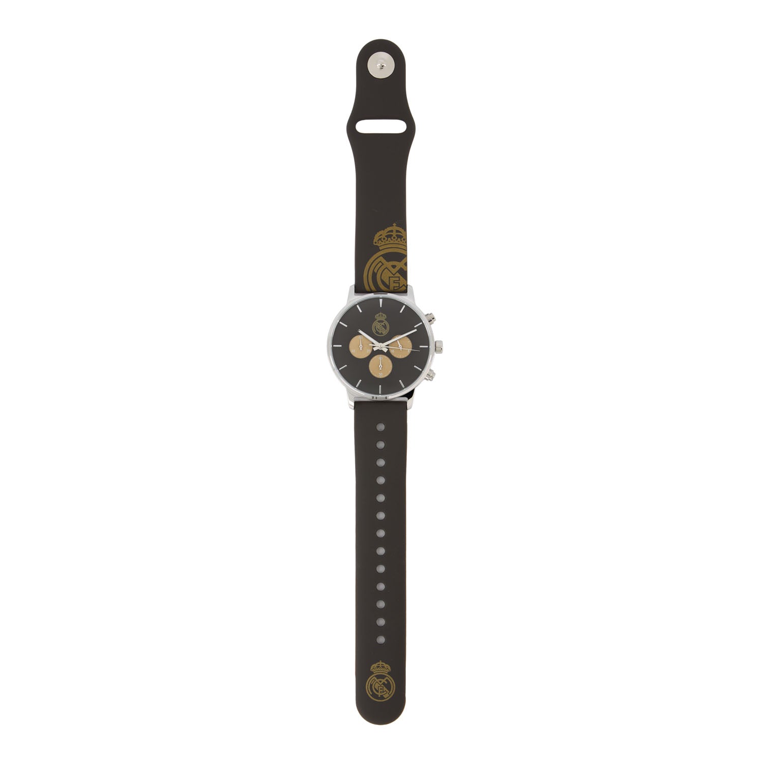 Reloj Analógico Cronógrafo Correa Silicona Negro