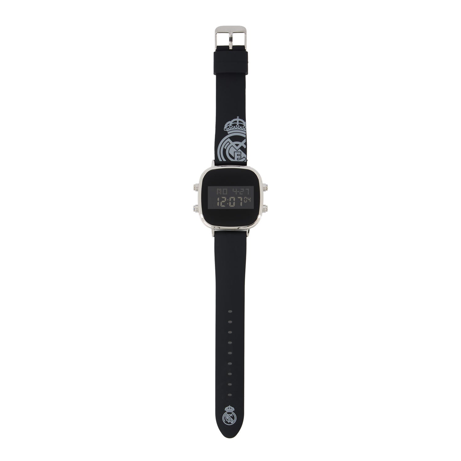 Square Digital Watch Silicone Strap Black
