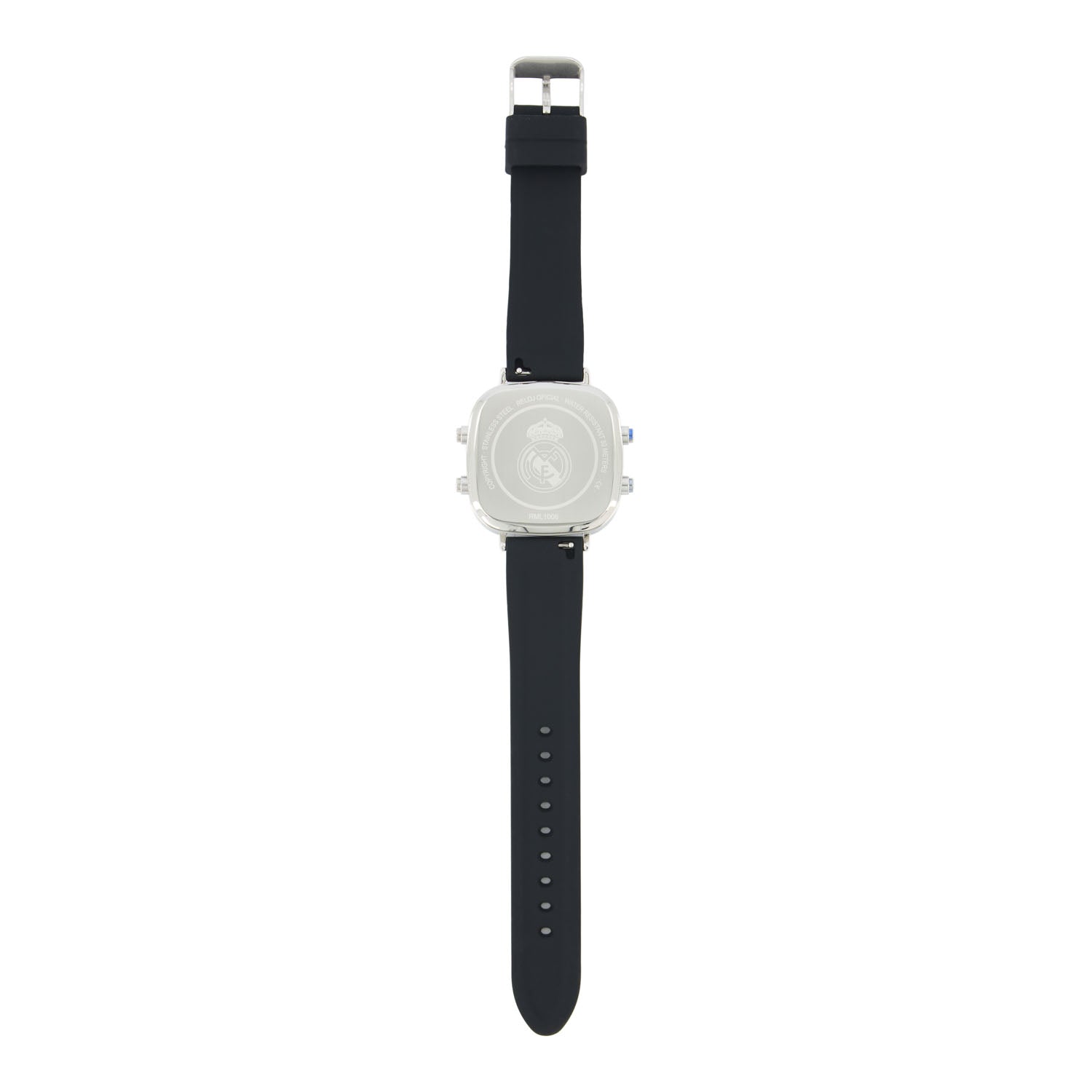 Square Digital Watch Silicone Strap Black