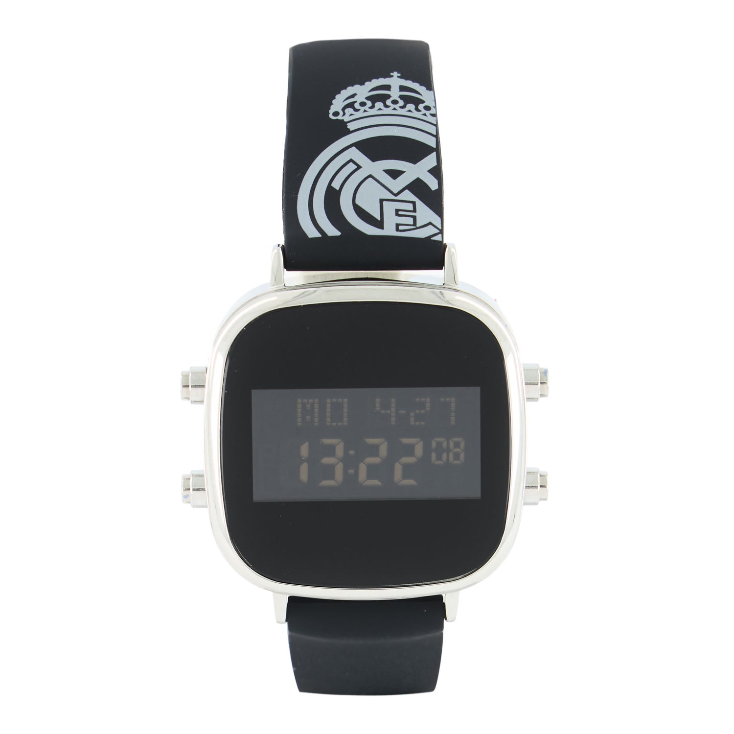 Square Digital Watch Silicone Strap Black