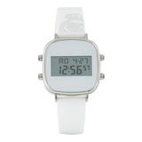 Square Digital Watch Silicone Strap White
