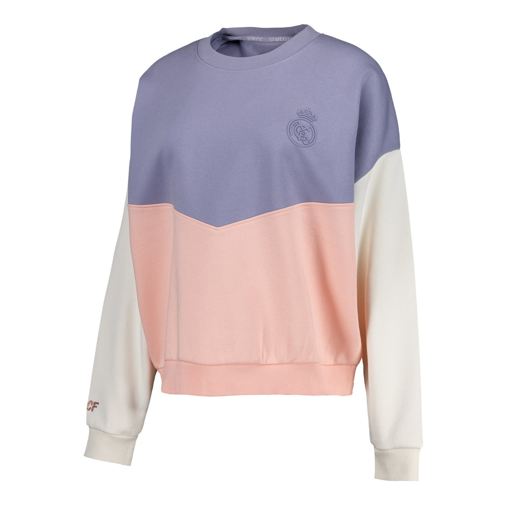 Womens Real Madrid Ladies Vintage Panel Crewneck Sweatshirt