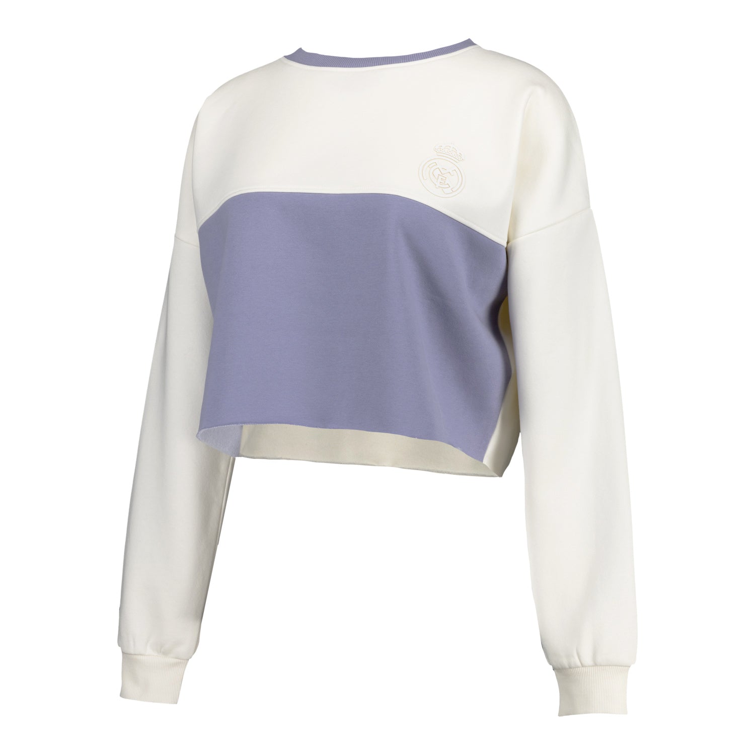 Womens Real Madrid Ladies Vintage Bone Cropped Panel Sweatshirt