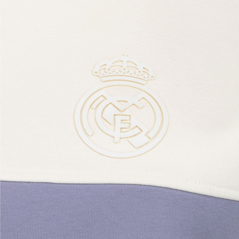 Womens Real Madrid Ladies Vintage Bone Cropped Panel Sweatshirt