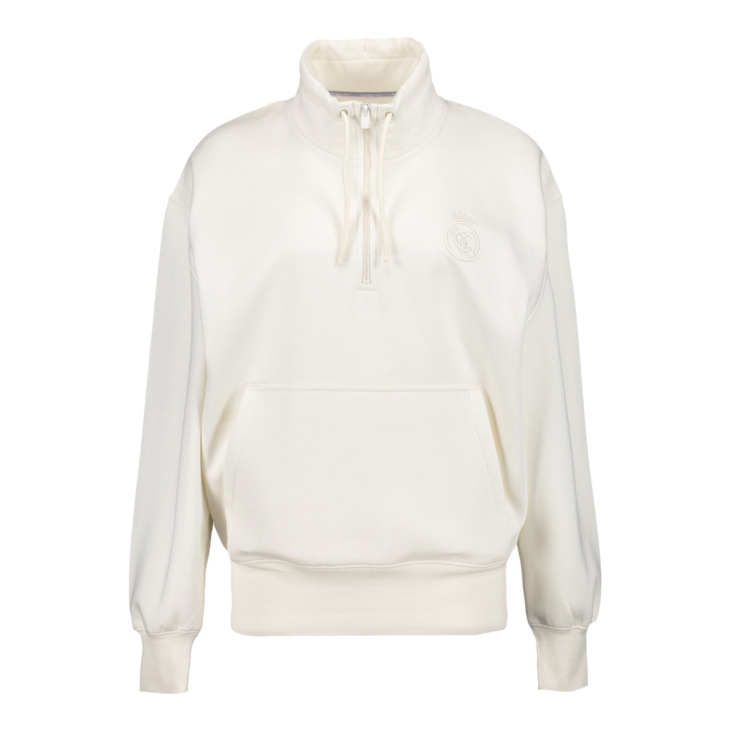 Womens Real Madrid Ladies Vintage Bone Zip Collar Sweatshirt