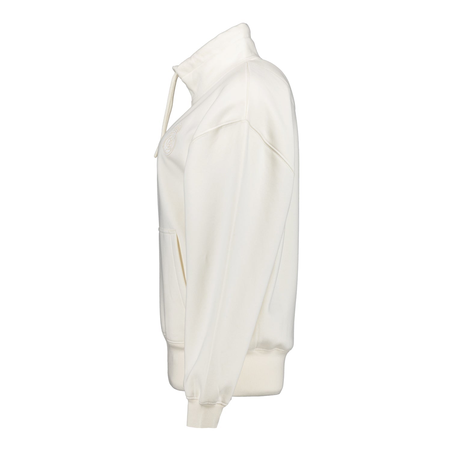 Womens Real Madrid Ladies Vintage Bone Zip Collar Sweatshirt