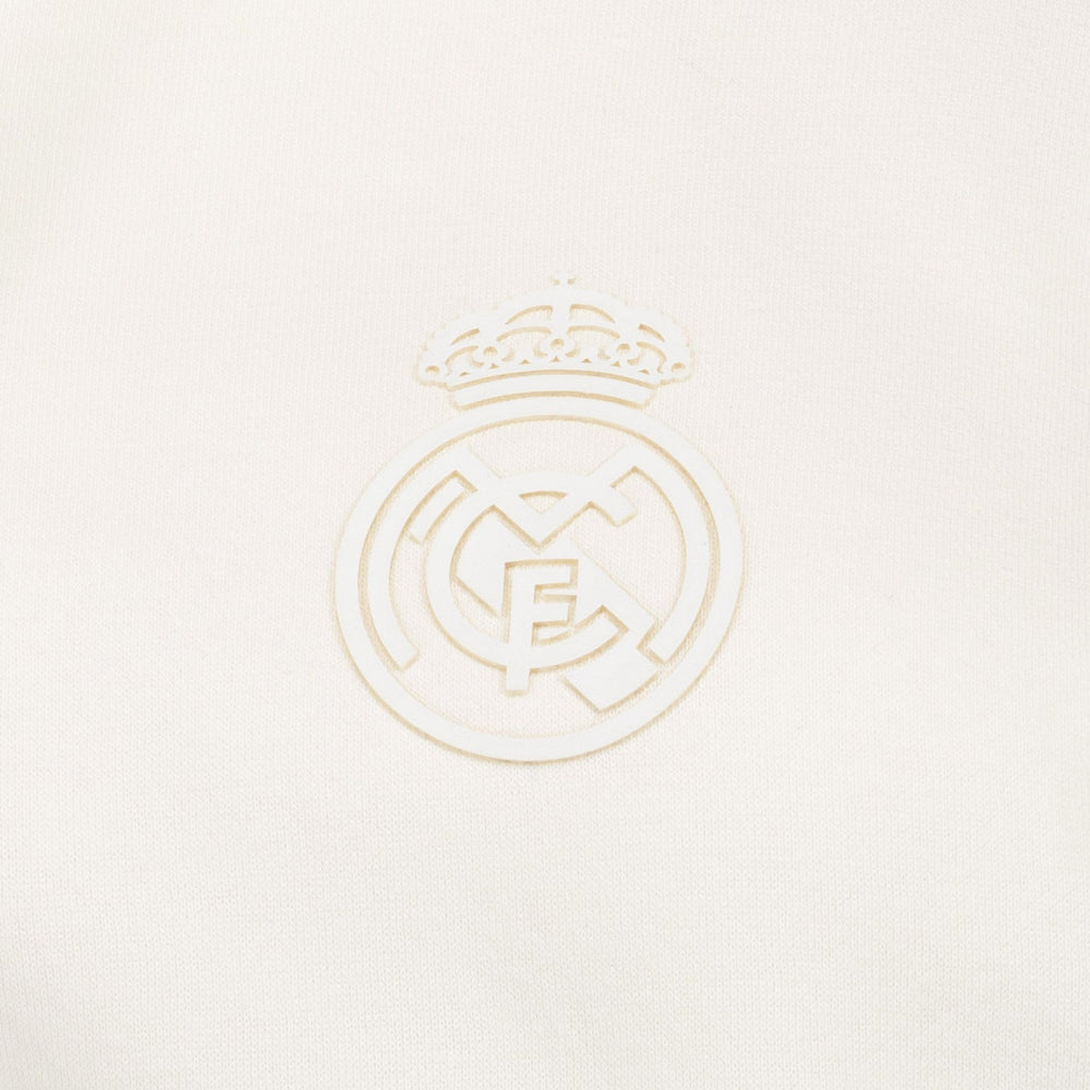 Womens Real Madrid Ladies Vintage Bone Zip Collar Sweatshirt