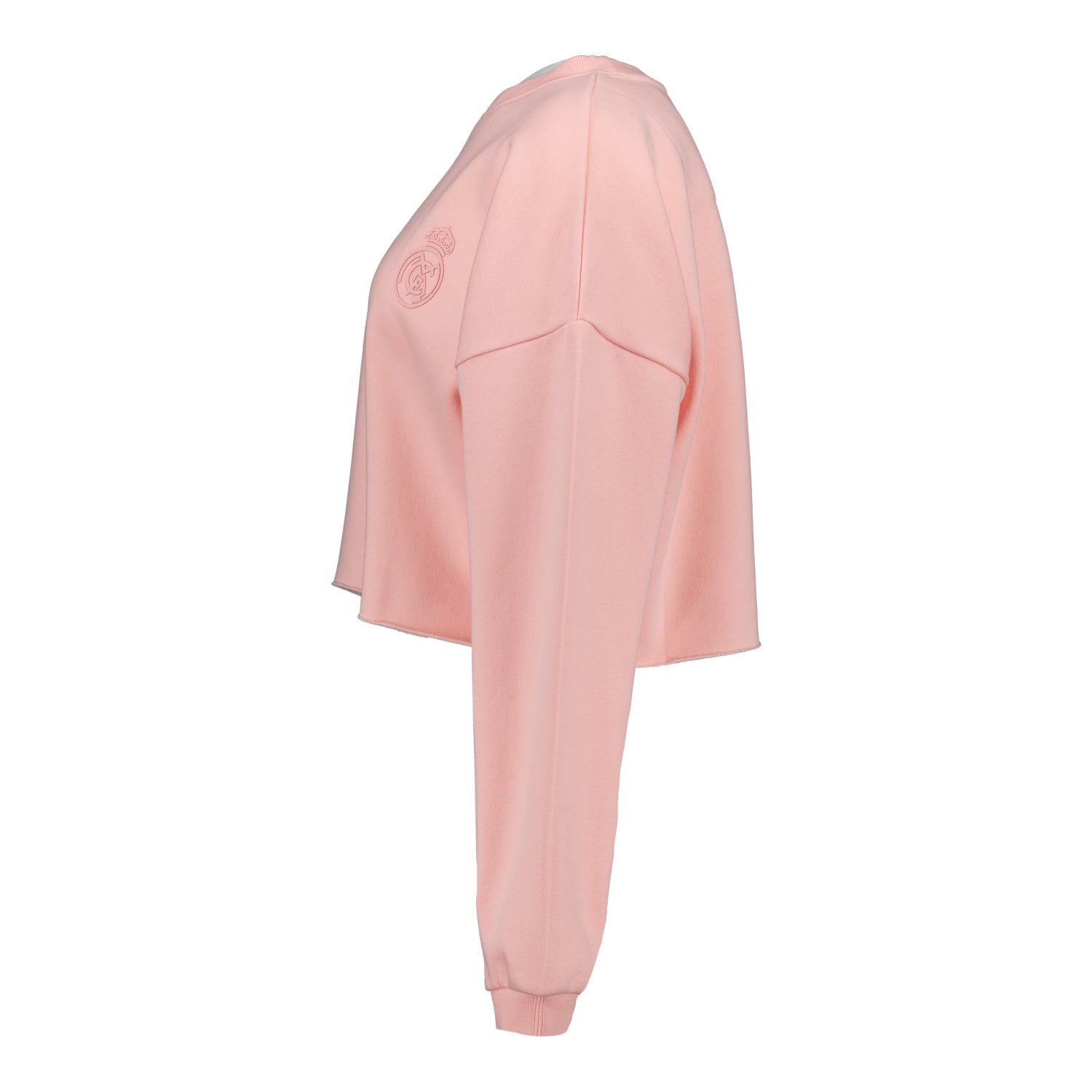 Womens Real Madrid Ladies Vintage Pink Cropped Sweatshirt