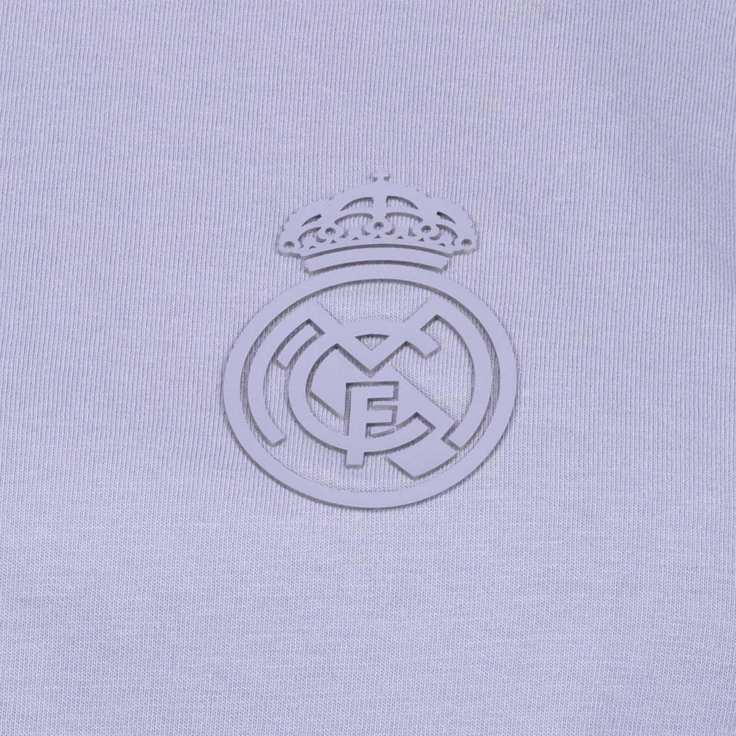 Womens Real Madrid Ladies Vintage Lilac Cropped T-Shirt